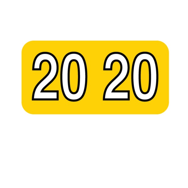 2020 Smead Year Bands 3/4" x 1-1/2" Yellow w/Black